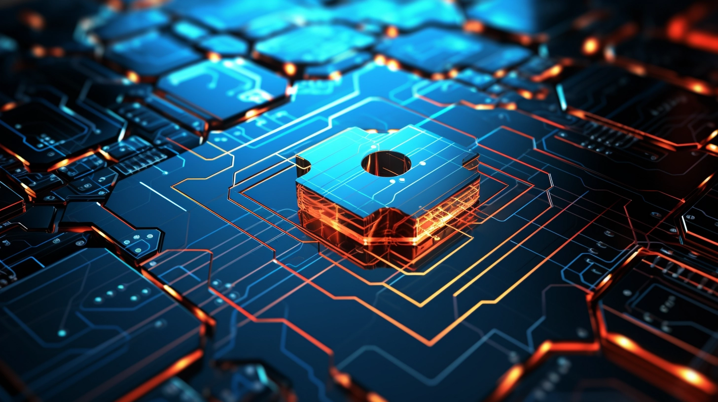 imagem futurista de um circuito eletrónico
